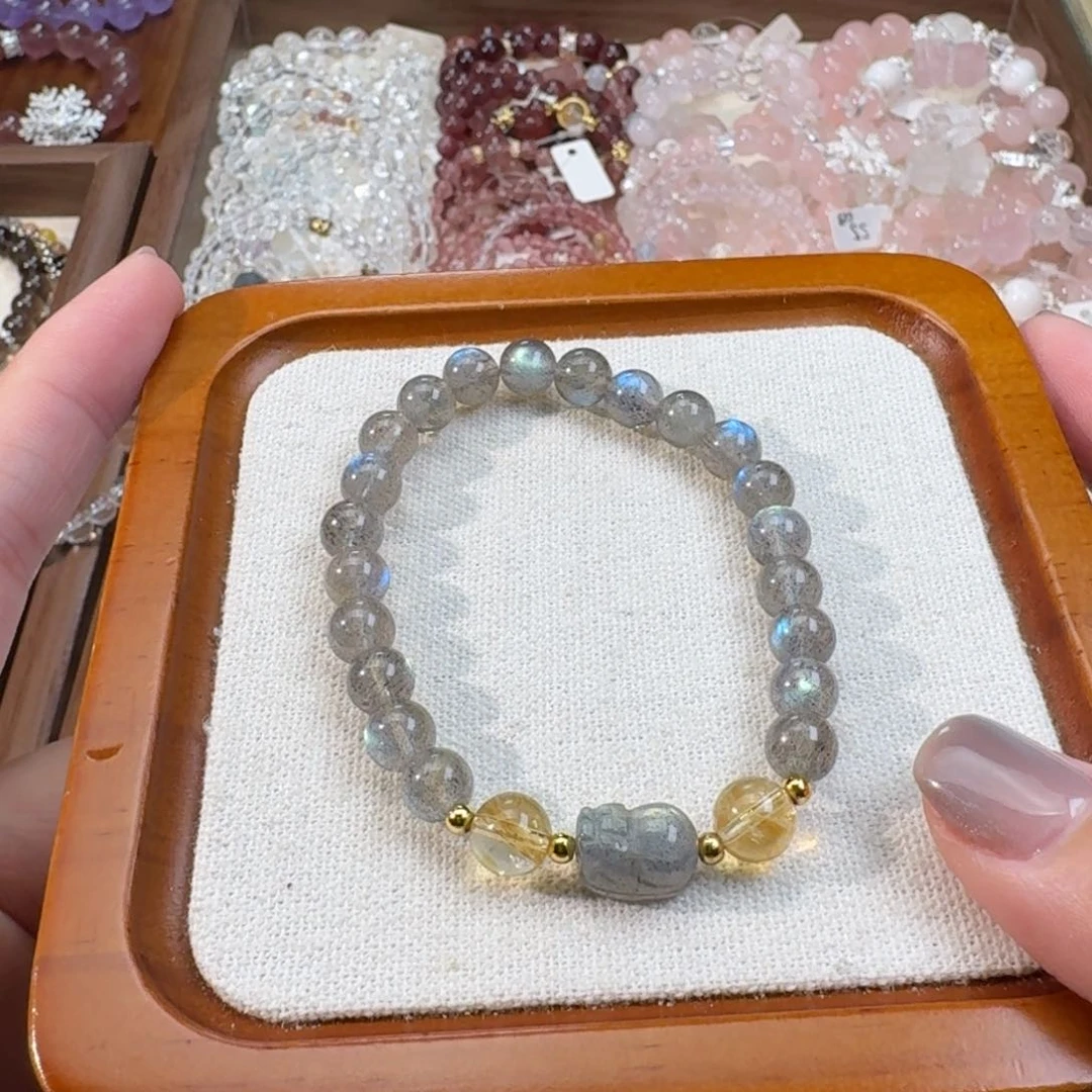 水晶手串未镶嵌灰月光