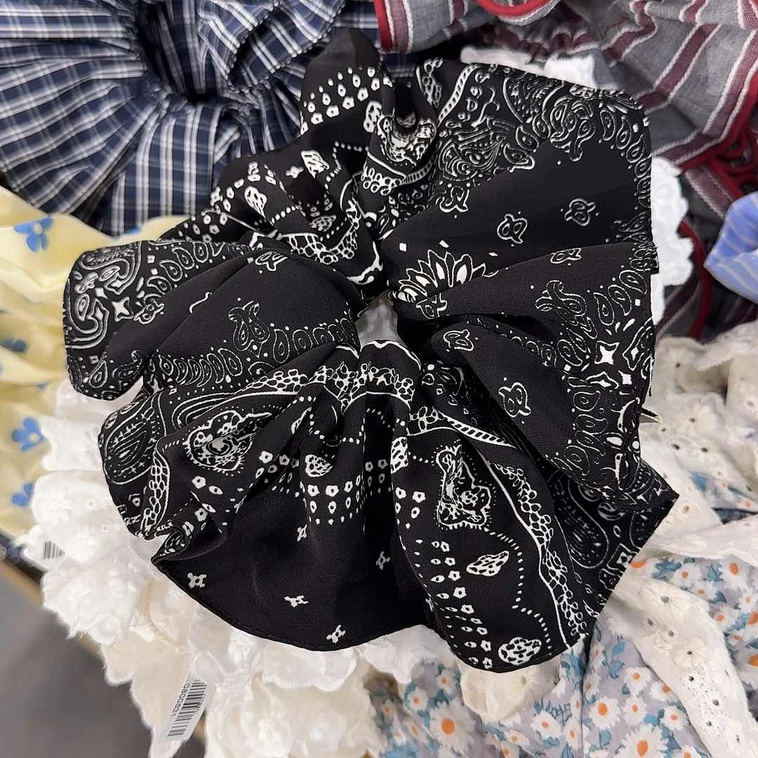 黑色腰果花大号发圈