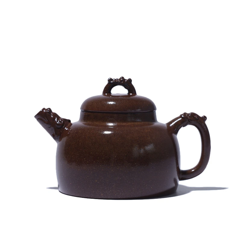 大吉羊柴烧 宜兴手工茶壶 本山绿泥玉龙（裸烧）220ml庄勤英