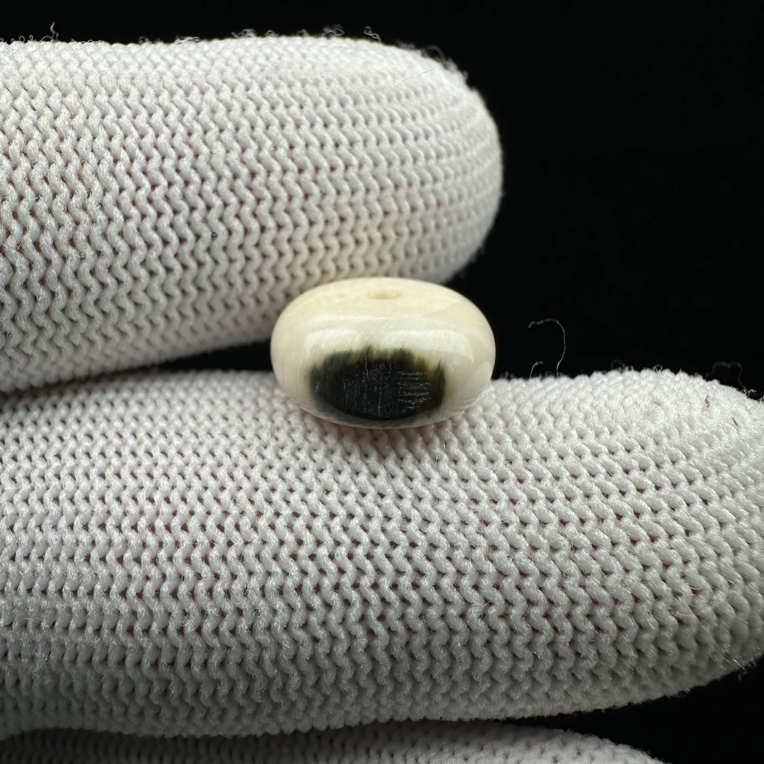 D8510天然猛犸牙 蓝眼睛小扣子12.9x6.3mm支持鉴定 假一罚四