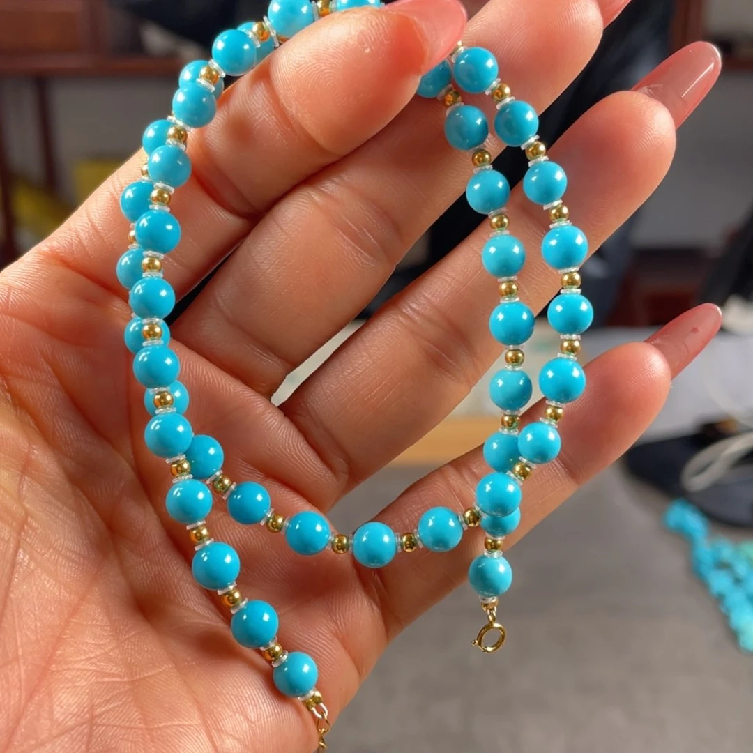 绿松石珠宝奇石9K金镶嵌