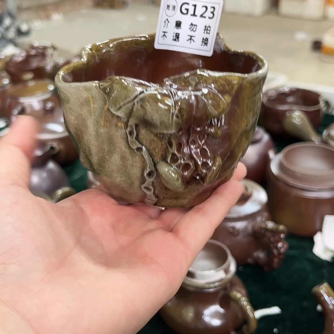 壶123柴烧开窑大吉  微瑕呱呱杯