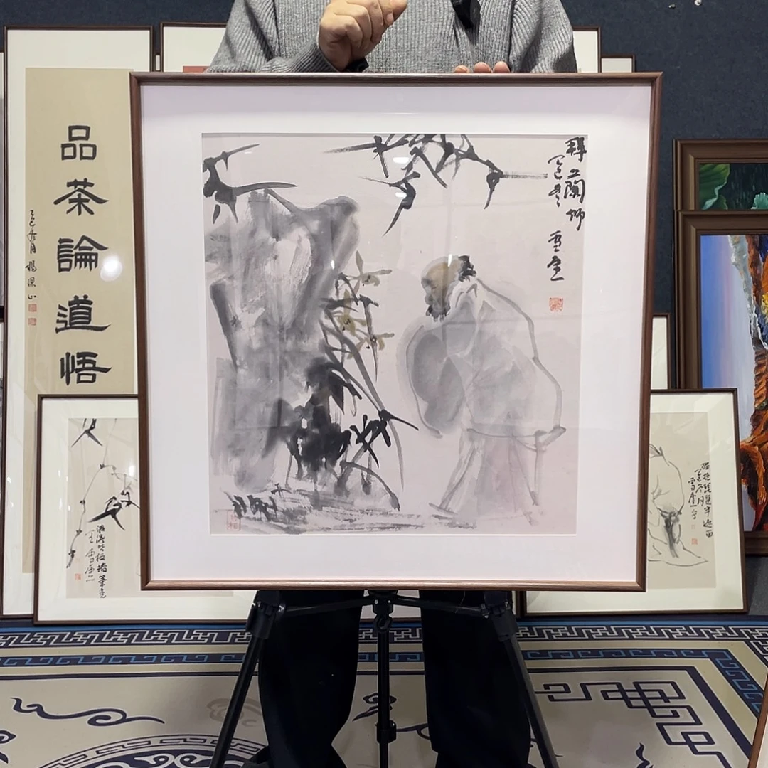 国画手绘画作品带框60/60