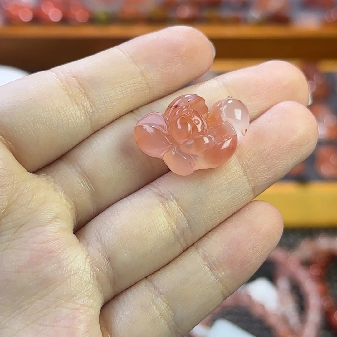 未镶嵌南红玛瑙珠宝半成品莲花