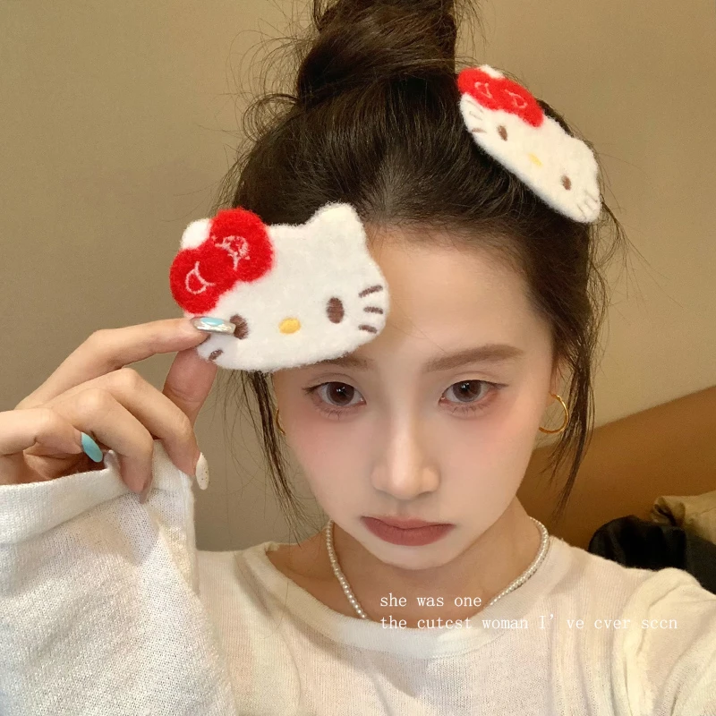 全世界巨可爱的KT猫刘海贴！甜美少女心毛绒侧边刘海碎发贴魔术贴
