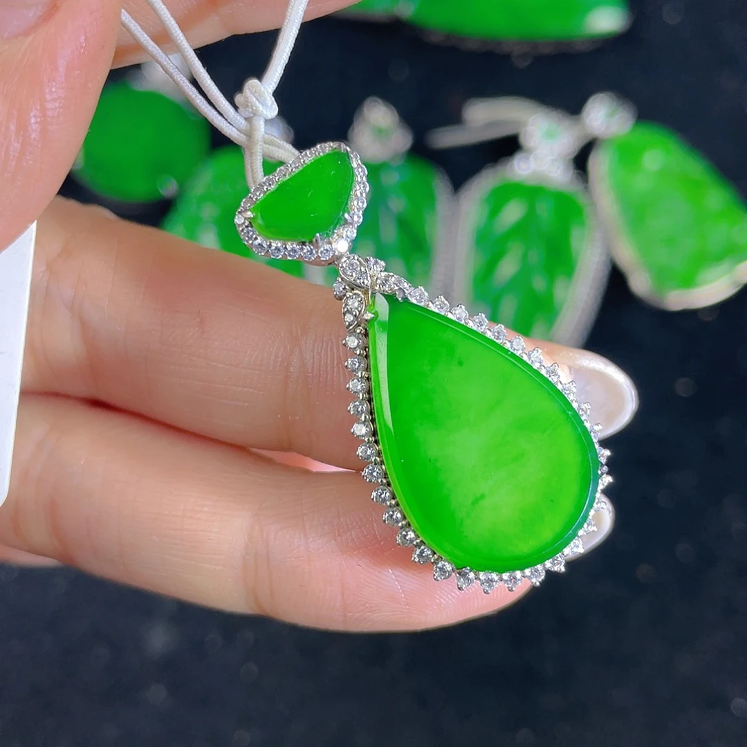 翡翠吊坠(不含链)银S925镶嵌