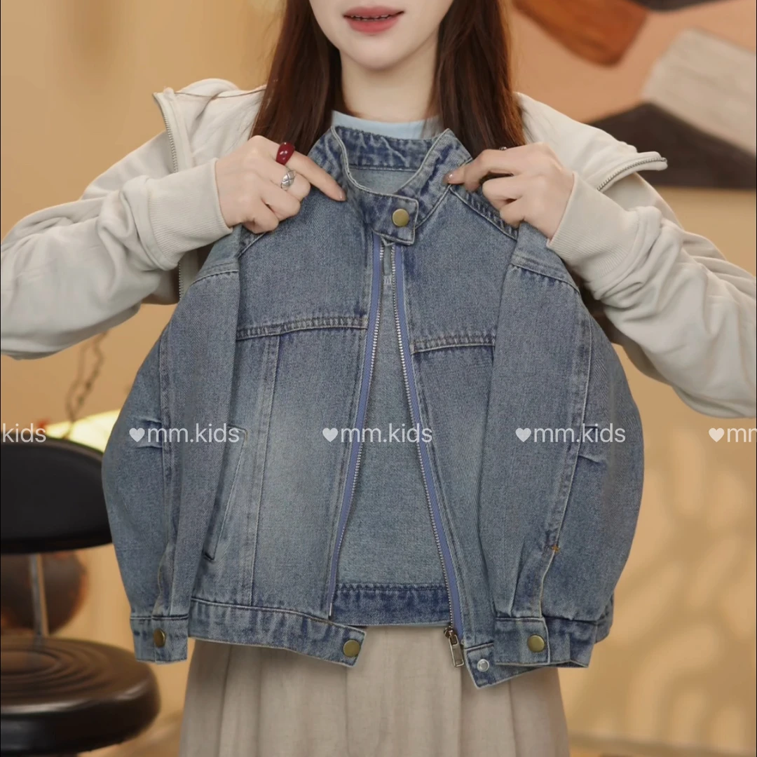 2025年男童女童牛仔外套新款春秋儿童新款韩版休闲百搭牛仔上衣潮