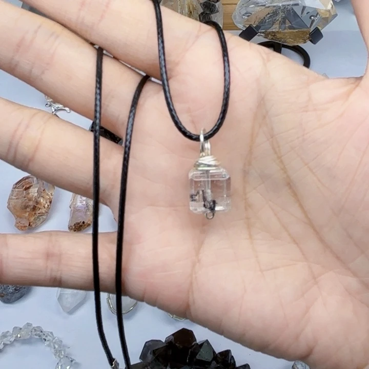 未镶嵌颈饰水晶10mm+方糖闪灵钻项链