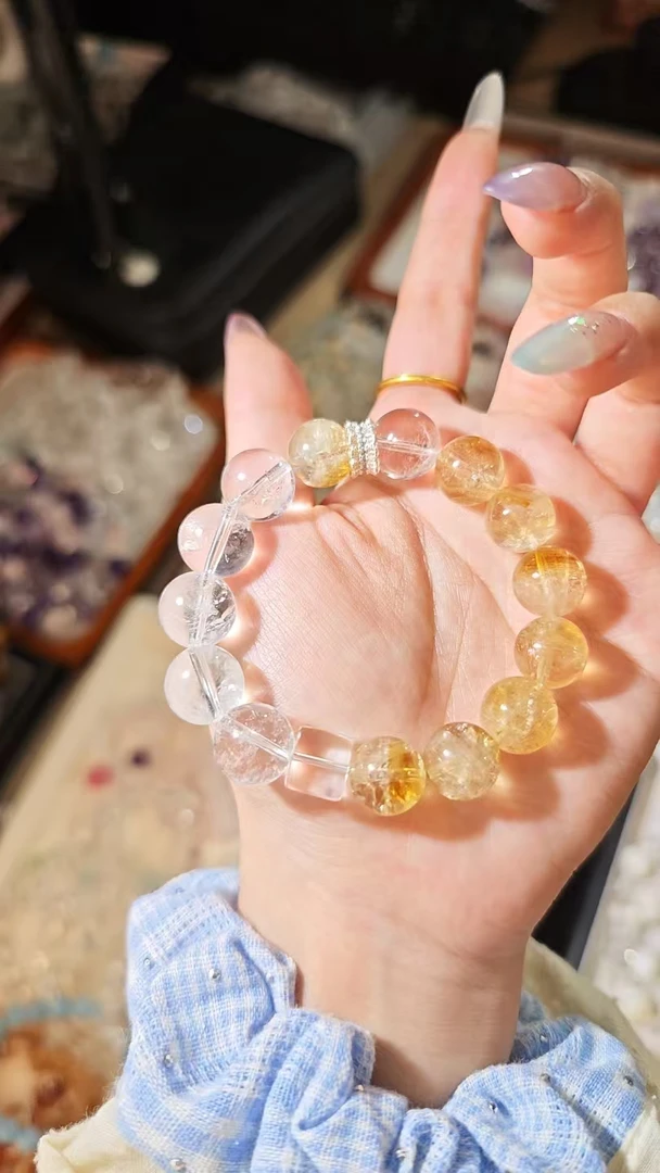 【金铲铲】11mm黄塔晶白水手串  颜色微差多样性发