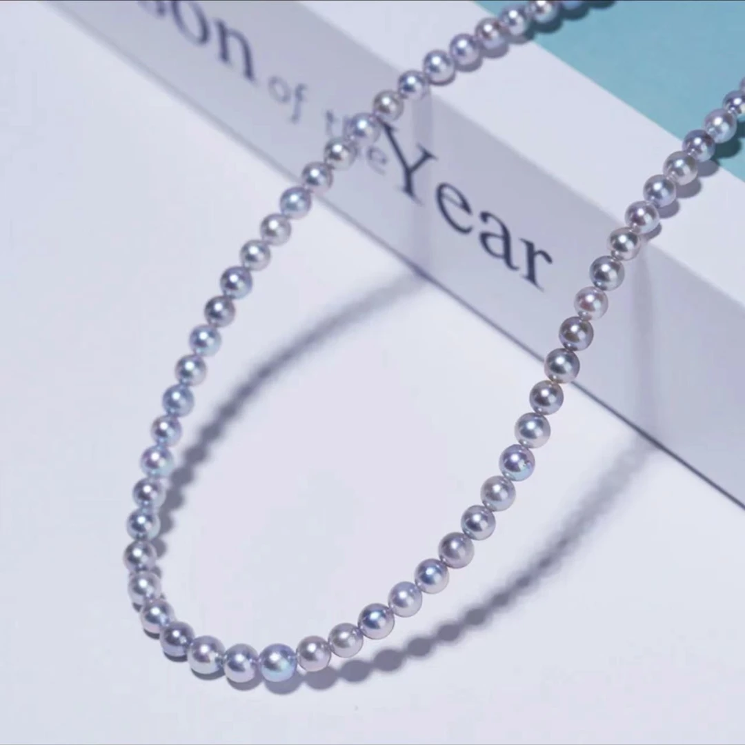 【极光小天空】海水真多麻5-6mm百搭经典炫彩珍珠项链