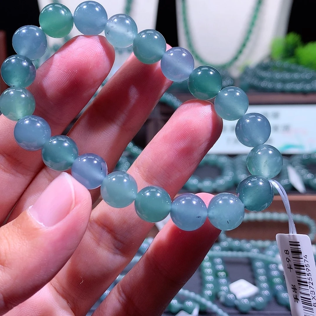 翡翠未镶嵌手链天然a货翡翠手串9.8