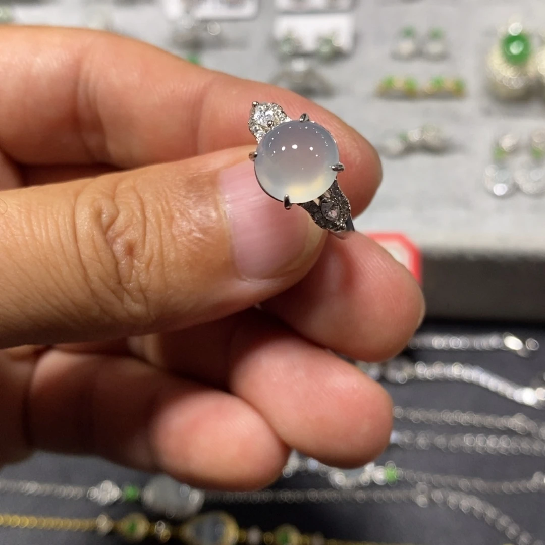 翡翠银S925镶嵌戒指