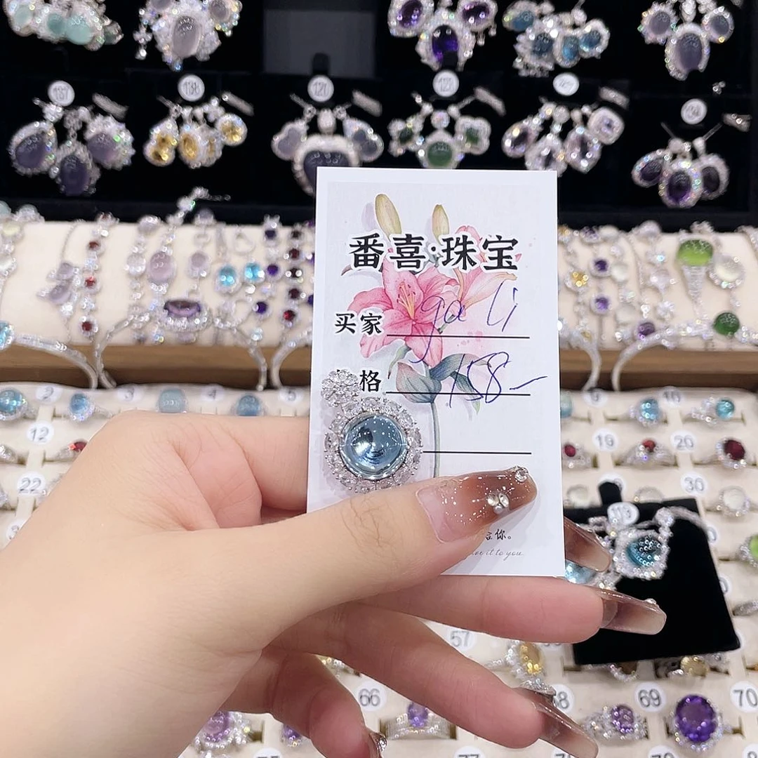 颈饰银S925镶嵌托帕石g**i