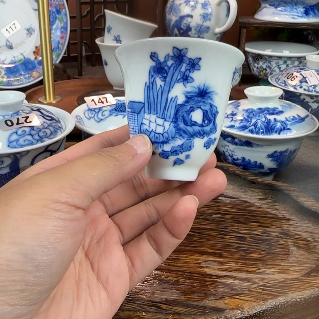 瓷片景德镇手绘青花茶器251