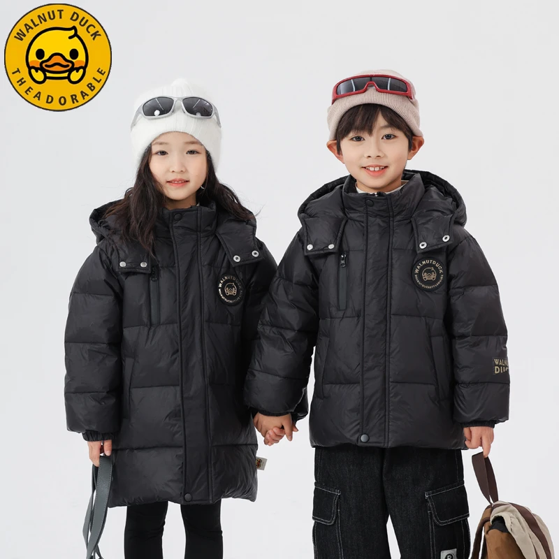 【小黄鸭专场】小黄鸭新款黑金羽绒服冬季亲子款加厚连帽外套XT159
