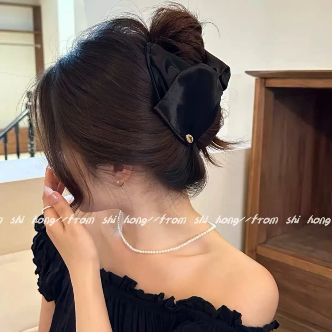 女抓夹仙女风瑞丽风原创设计发夹头饰ins法式缎面