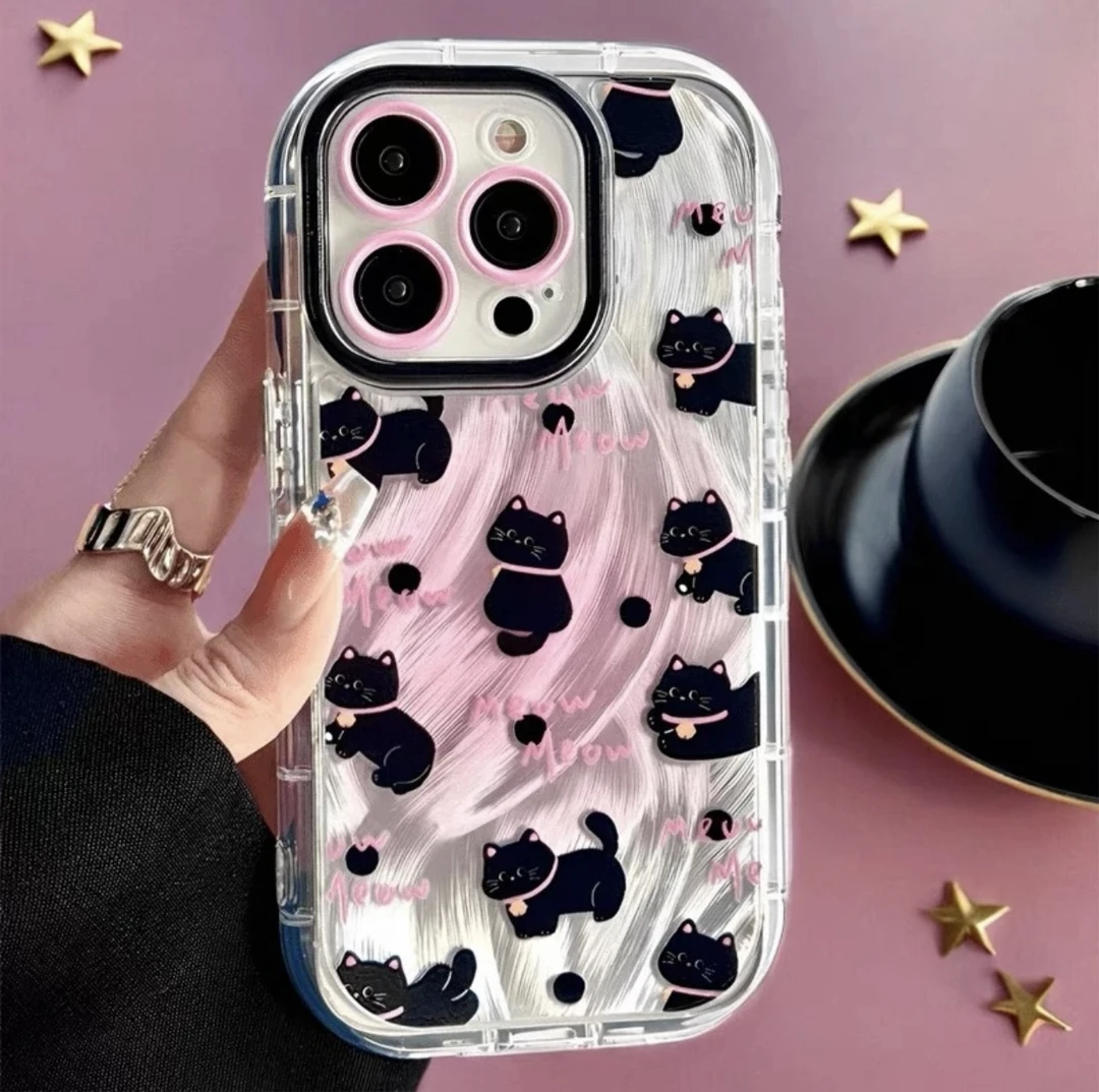 赵露思同款羽纱猫咪适用苹果16华为卡通vivo小米OPPO可爱手机壳15