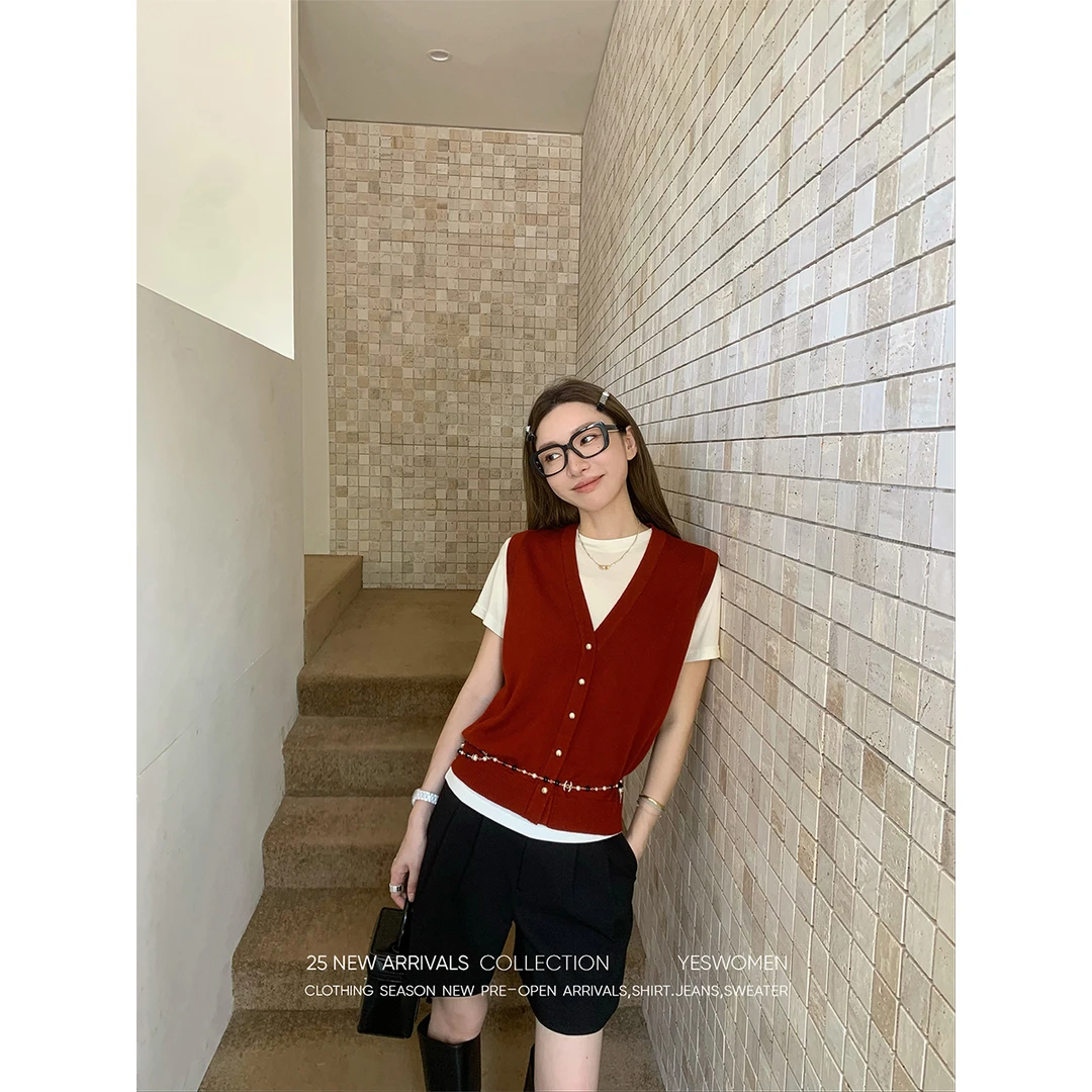 YESWOMEN8.8 实穿主义者·12针织机羊毛混纺马甲T恤XY7057A4303