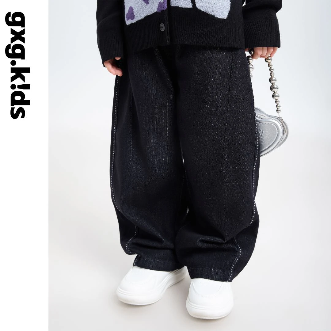 gxgkids儿童牛仔裤直筒休闲裤复古春秋季宽松潮流25新品QYNZ061