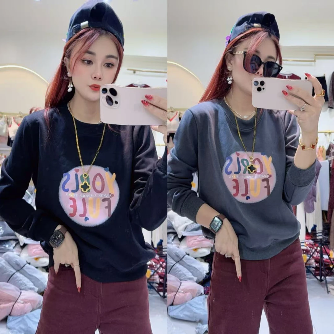 新款加绒加厚显瘦休闲卫衣233