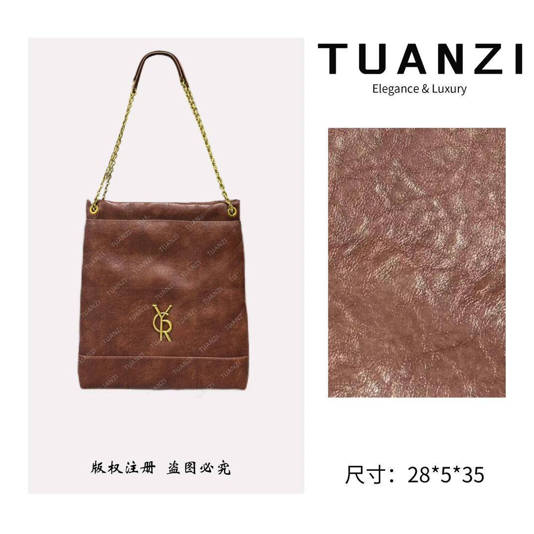 TUANZI『高端玩家』秋冬新款小众设计腋下水桶包 SD-50207-可可栗