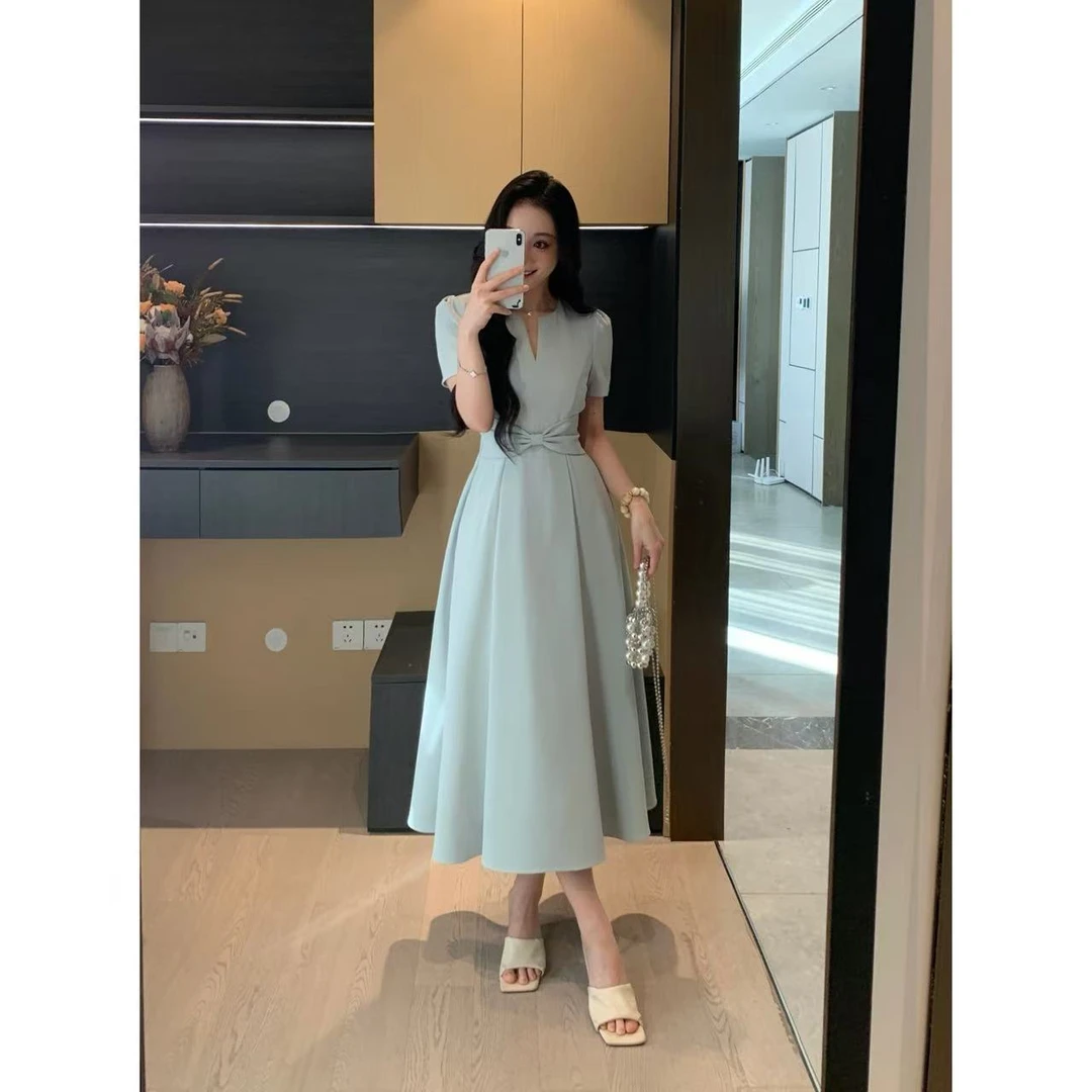 XINYI【世家千金】夏季薄款西装连衣裙收腰显瘦气质裙X625Q10189