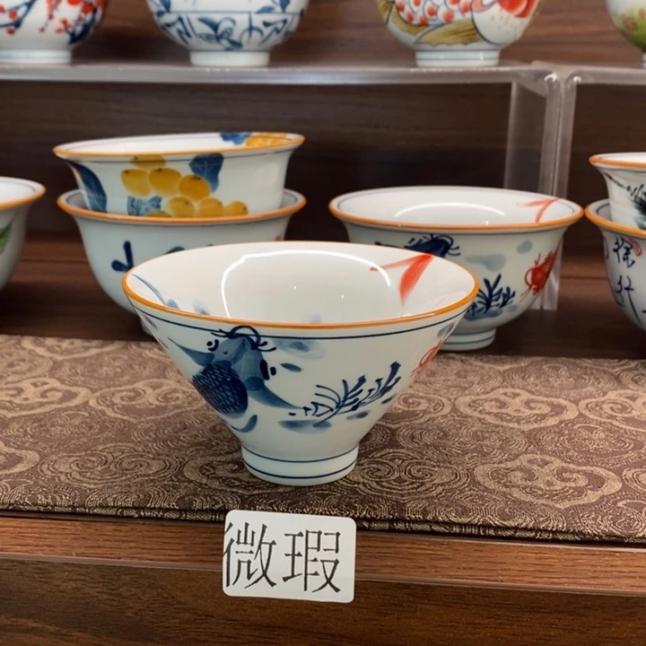 釉下彩老陶泥手工绘制