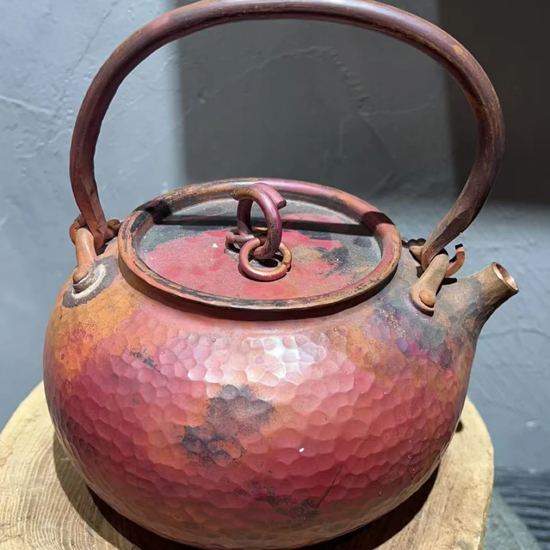 手工锻打铜壶一片打手工制作煮水壶
