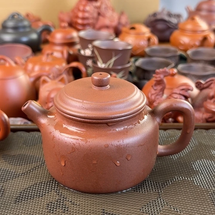 茶壶紫砂紫泥全手德钟250毫升