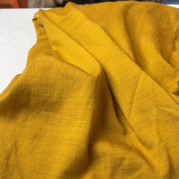 棉混纺姜黄麻棉2米
