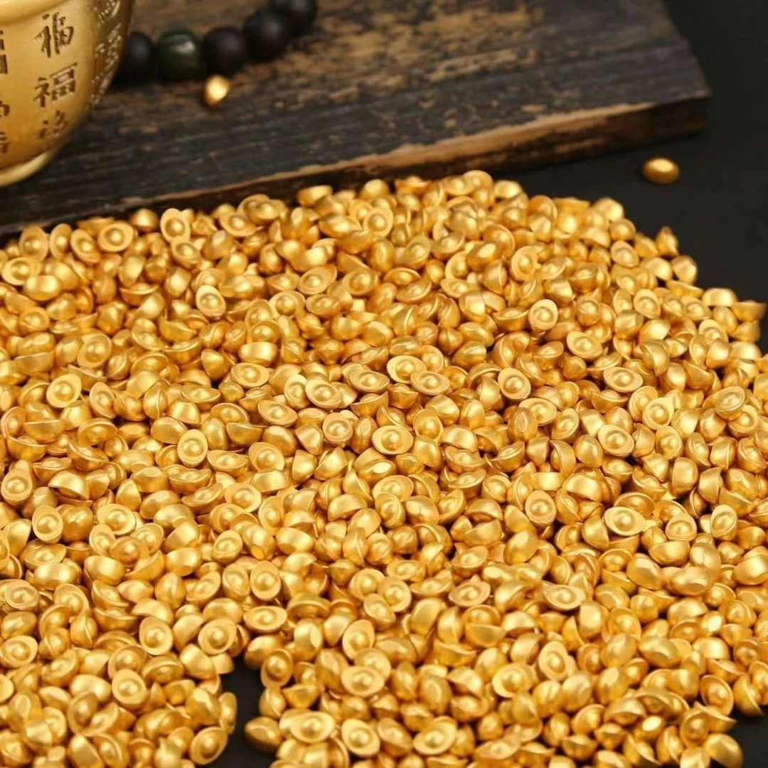 实心小元宝聚宝盆米缸填充物金色装饰品家居摆件高档家用中式