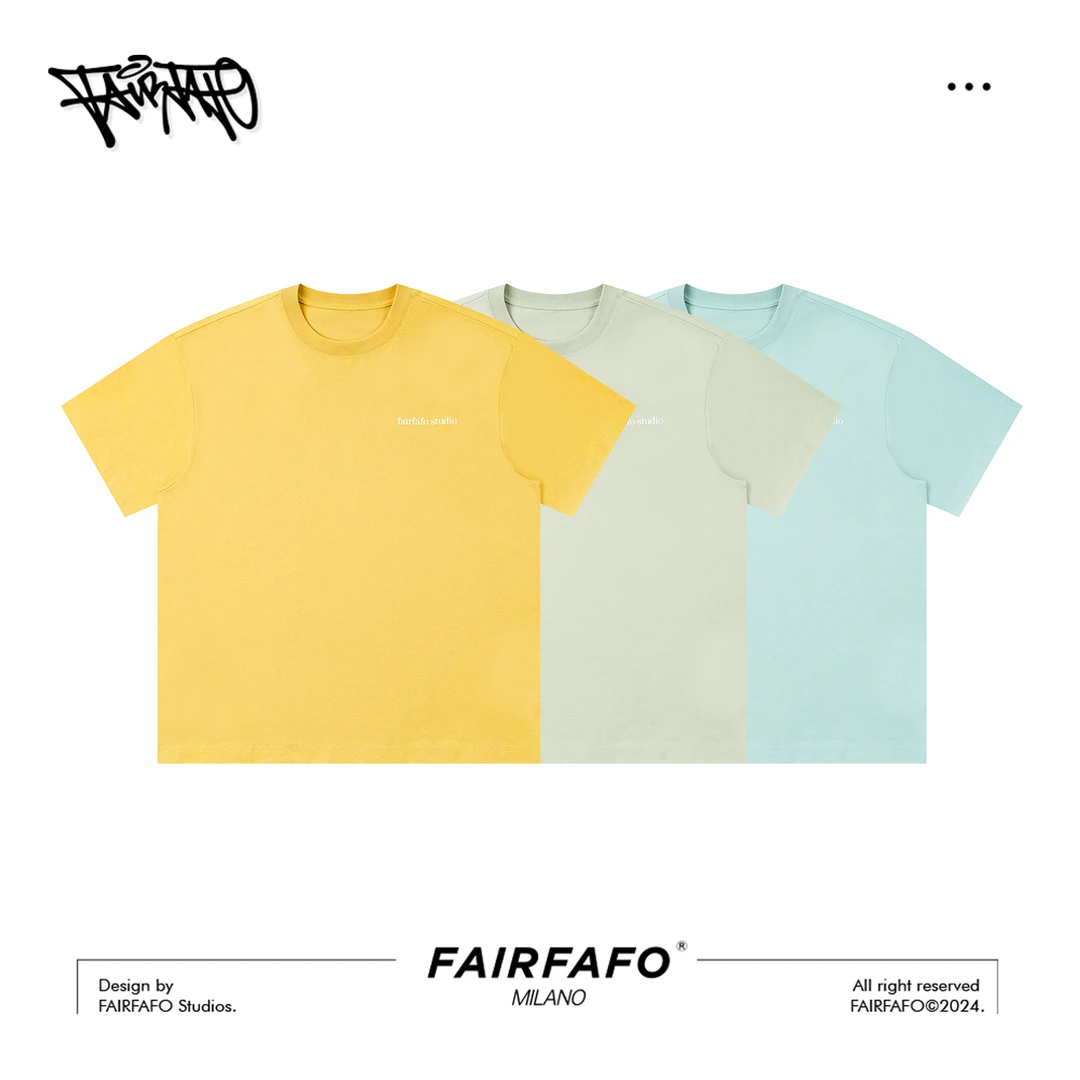 FAIRFAFO林肉肉【宽松字母印花t恤】TXBL4B051休闲夏季纯色圆领t恤