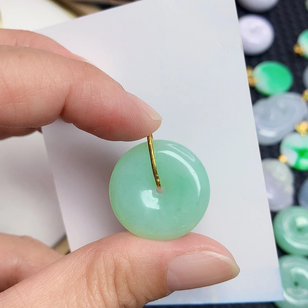 翡翠18K金镶嵌颈饰356788