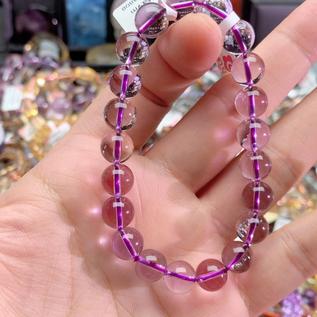 用***4水晶手链未镶嵌紫水晶手链9+