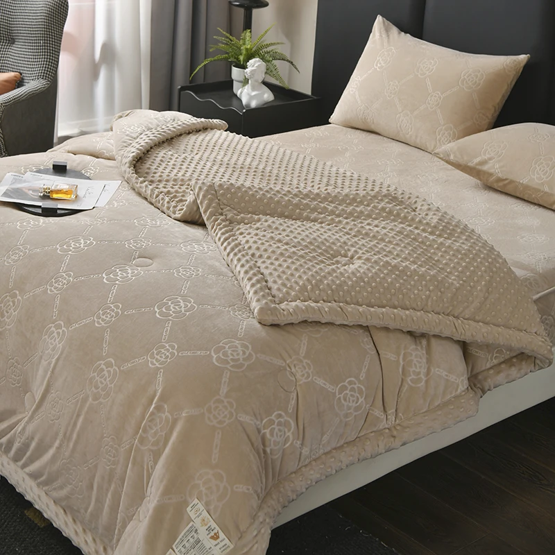 路约威格豆豆被2025春秋冬季被子冬被成人双人单人绗缝睡毯加厚蓄