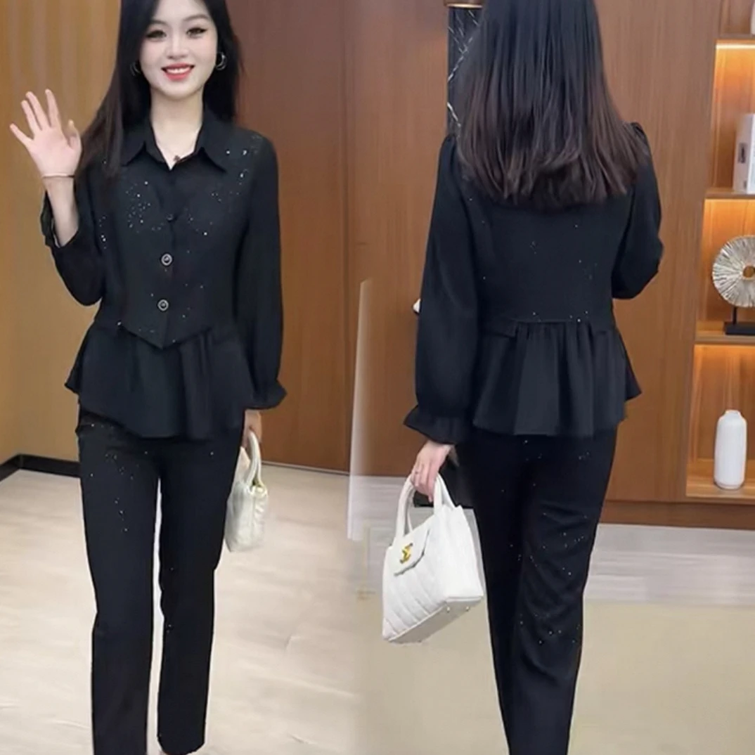 9557衣55裤92时尚气质套装新款收腰显瘦洋气减龄女神范两件套裤装