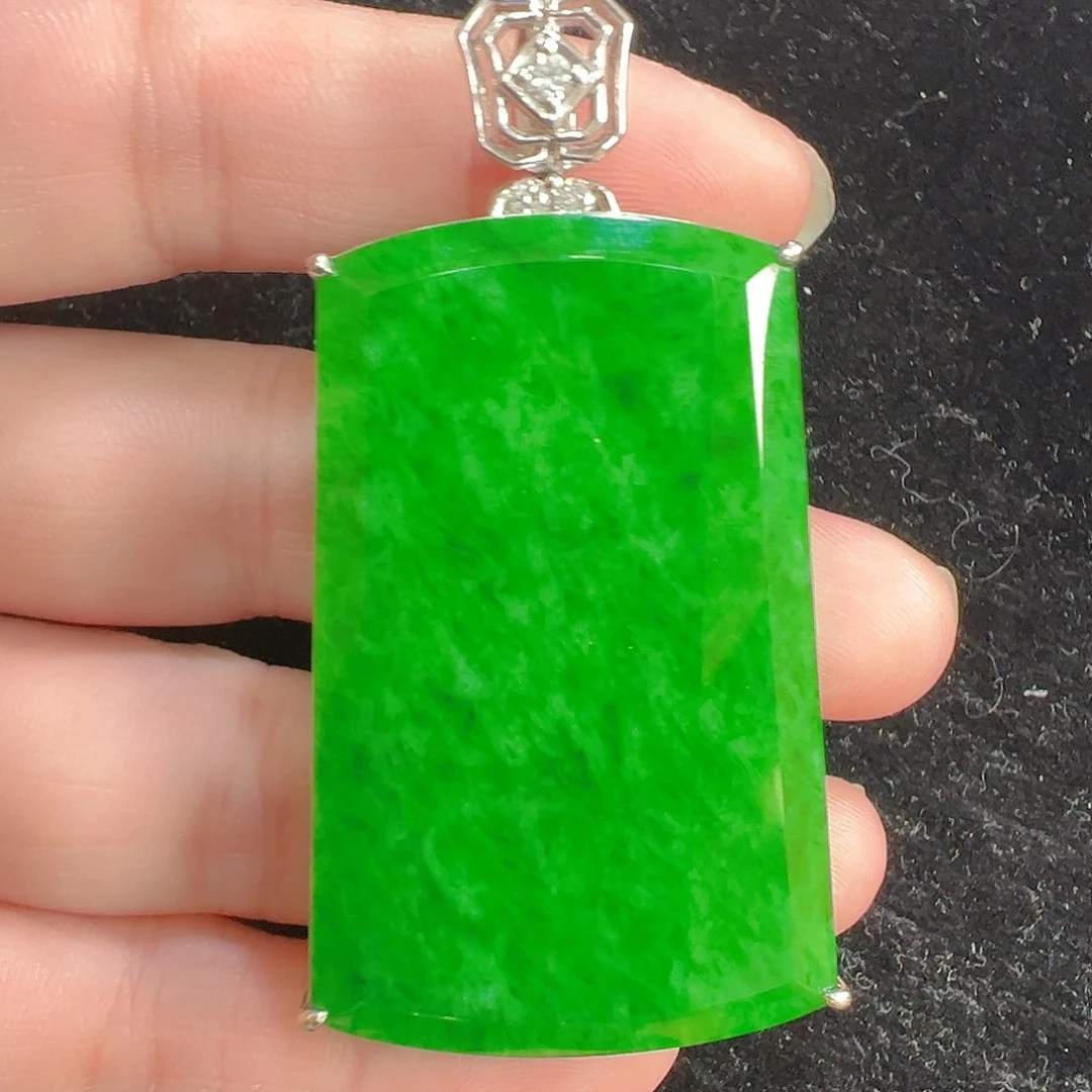 吊坠(不含链)18K金镶嵌翡翠