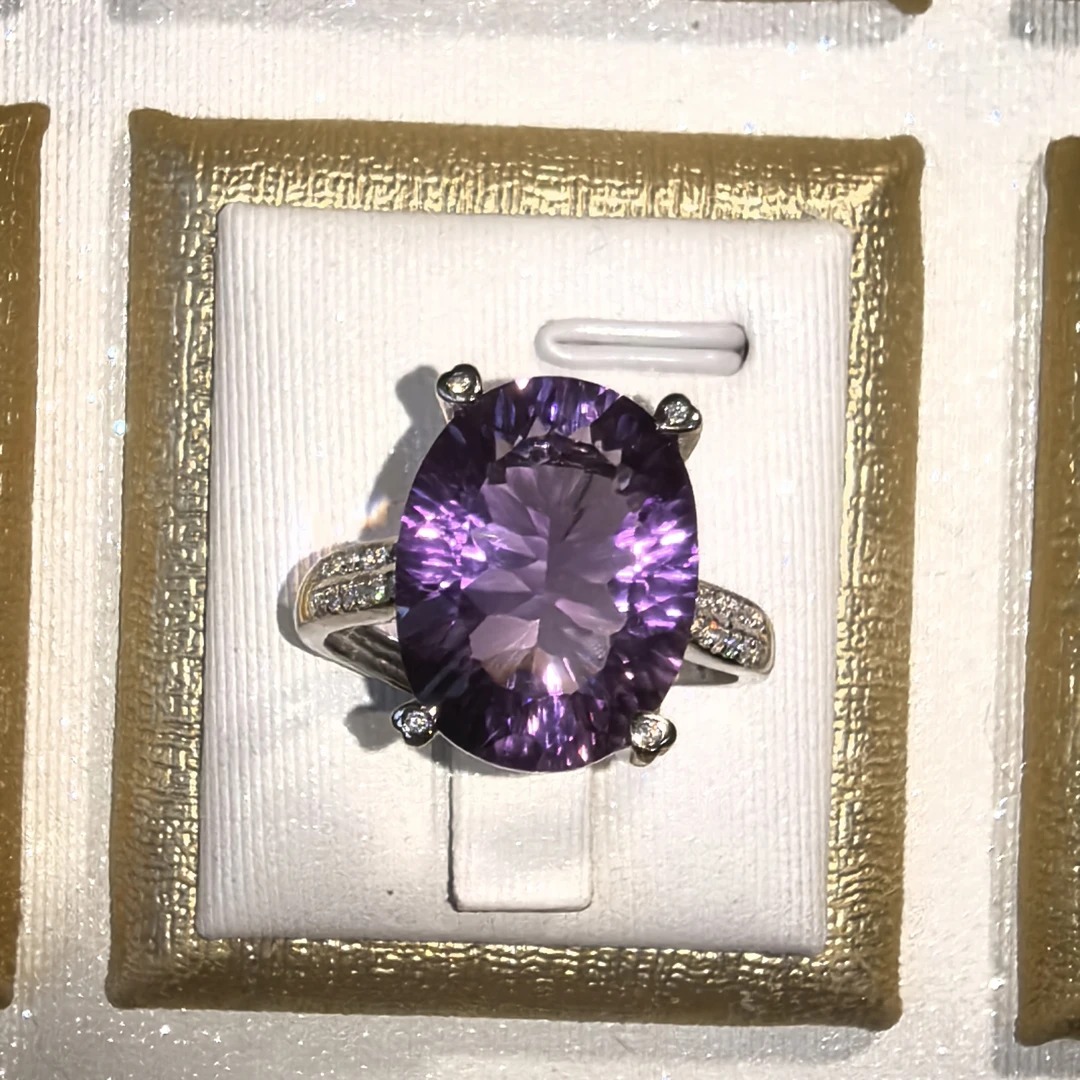 合金锆石戒指 紫色戒指