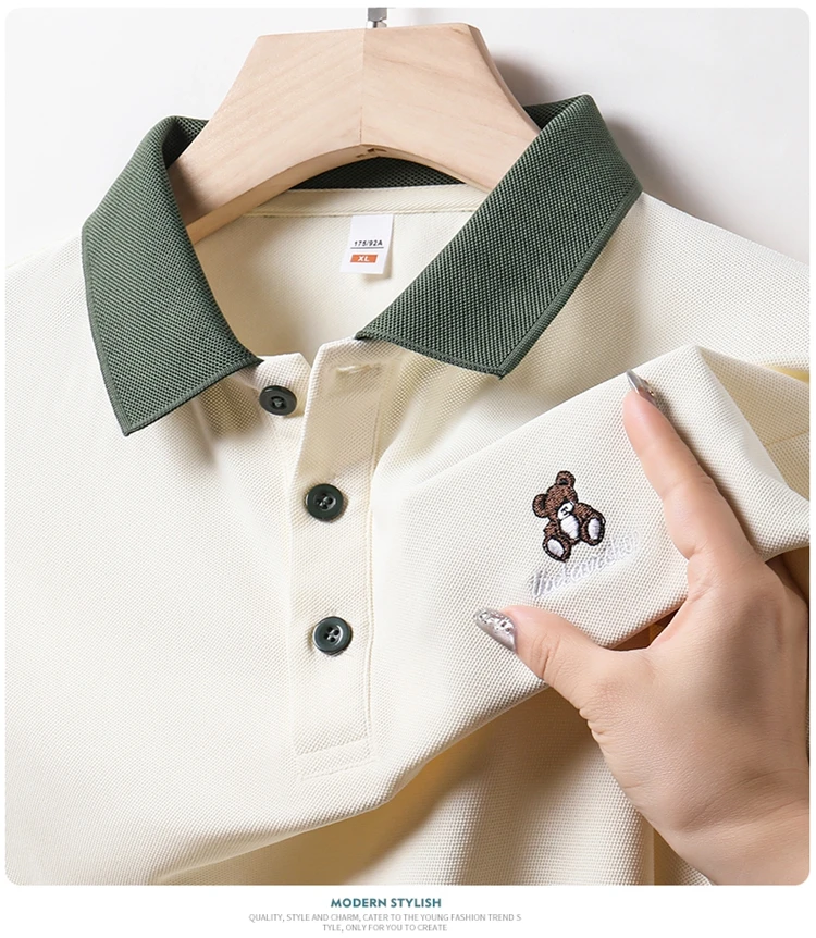 商务休闲短袖常规几何图案Polo衫polo韩版休闲时尚