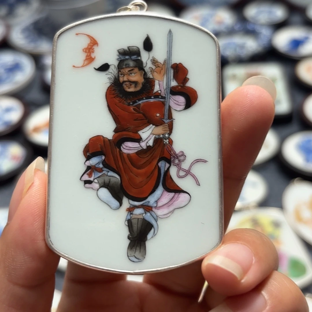 小***子瓷片钟馗挂件一个精品