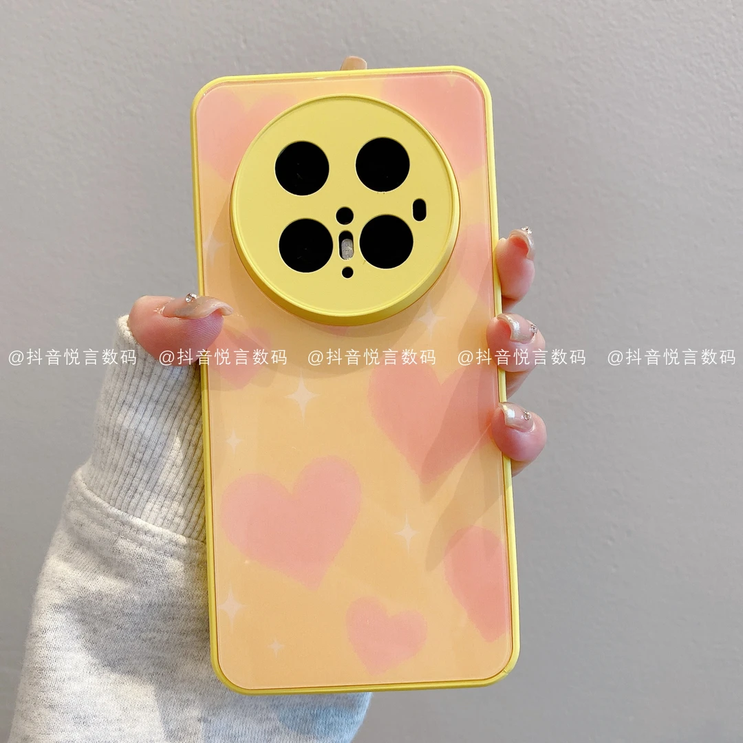 （华为mate系列）肤感玻璃适用华为mate70pro60/50/40/30爱心手机壳