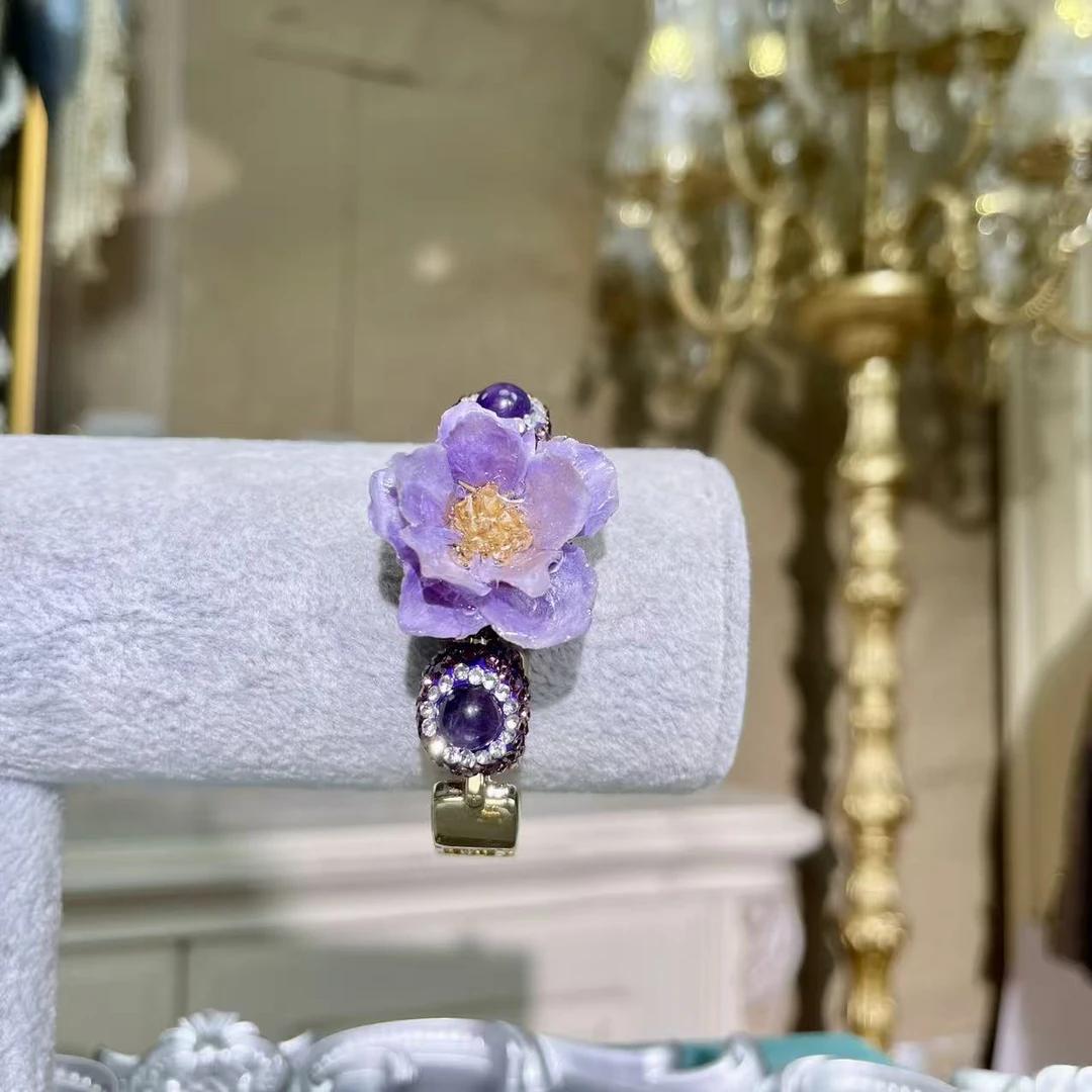 铜合金玻璃手镯 【56079】瑾瑟异域宫廷复古手镯设计师原创黑标