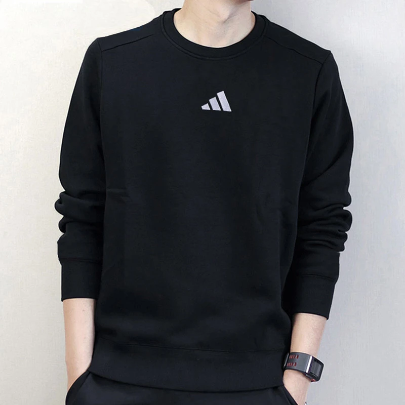 Adidas阿迪达斯男装卫衣2025新款长袖休闲小logo圆领套头衫JE3837