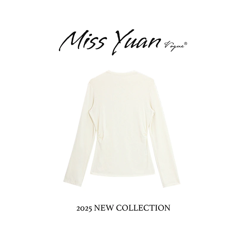 M.Y. 媛总 2025秋季新款“娇养千金”轻奢时尚百搭长袖T恤MY2263D
