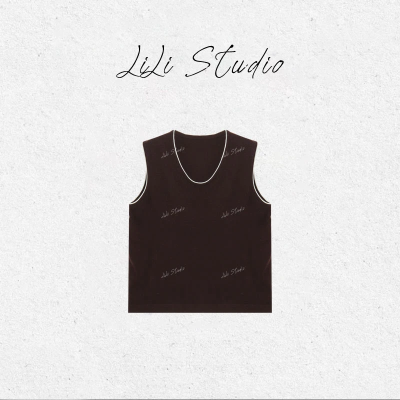 PCNY丨不理理「白边U领」进口超细绵羊毛柔软舒适百搭针织马甲女