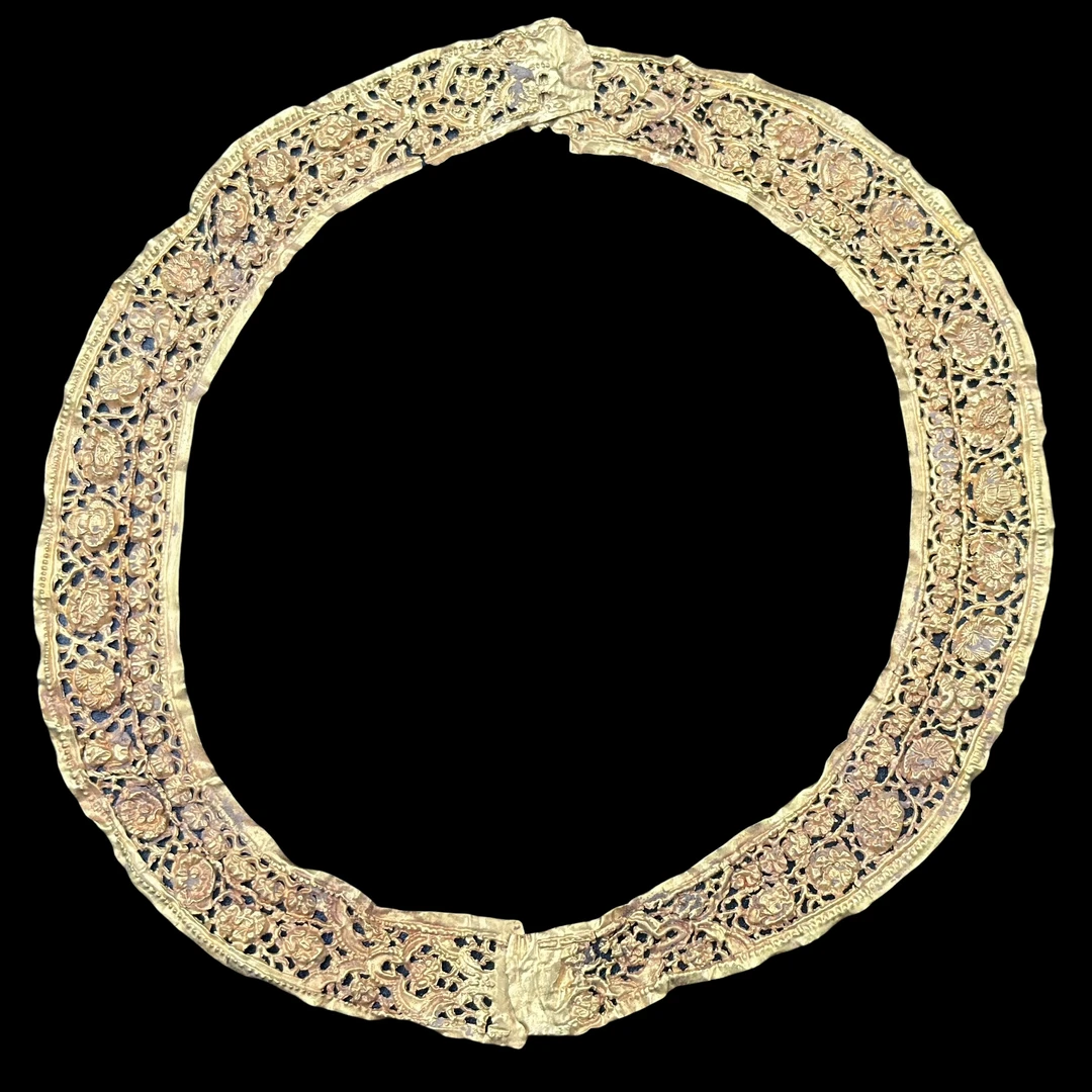 明早期老金-錾刻花卉花片【华夏藏古】072902