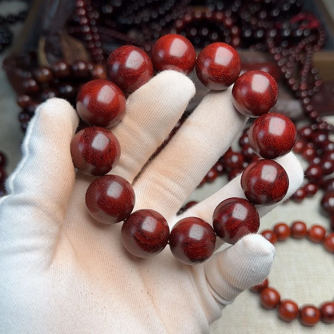 小叶紫檀手串/手链2.0无胶无蜡高油密老料满金星