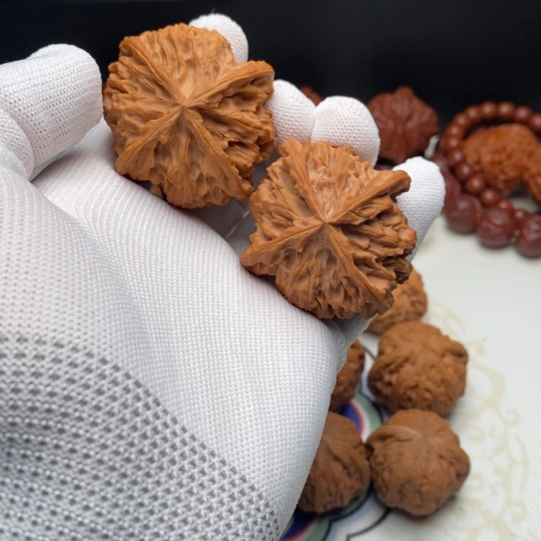 文玩核桃把件48苹果园四棱