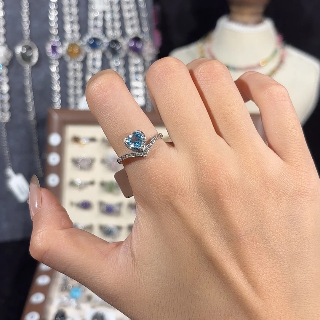 烟晶戒指银S925镶嵌