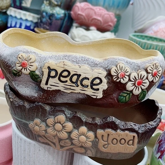 多肉绿植陶瓷花盆9.9包邮